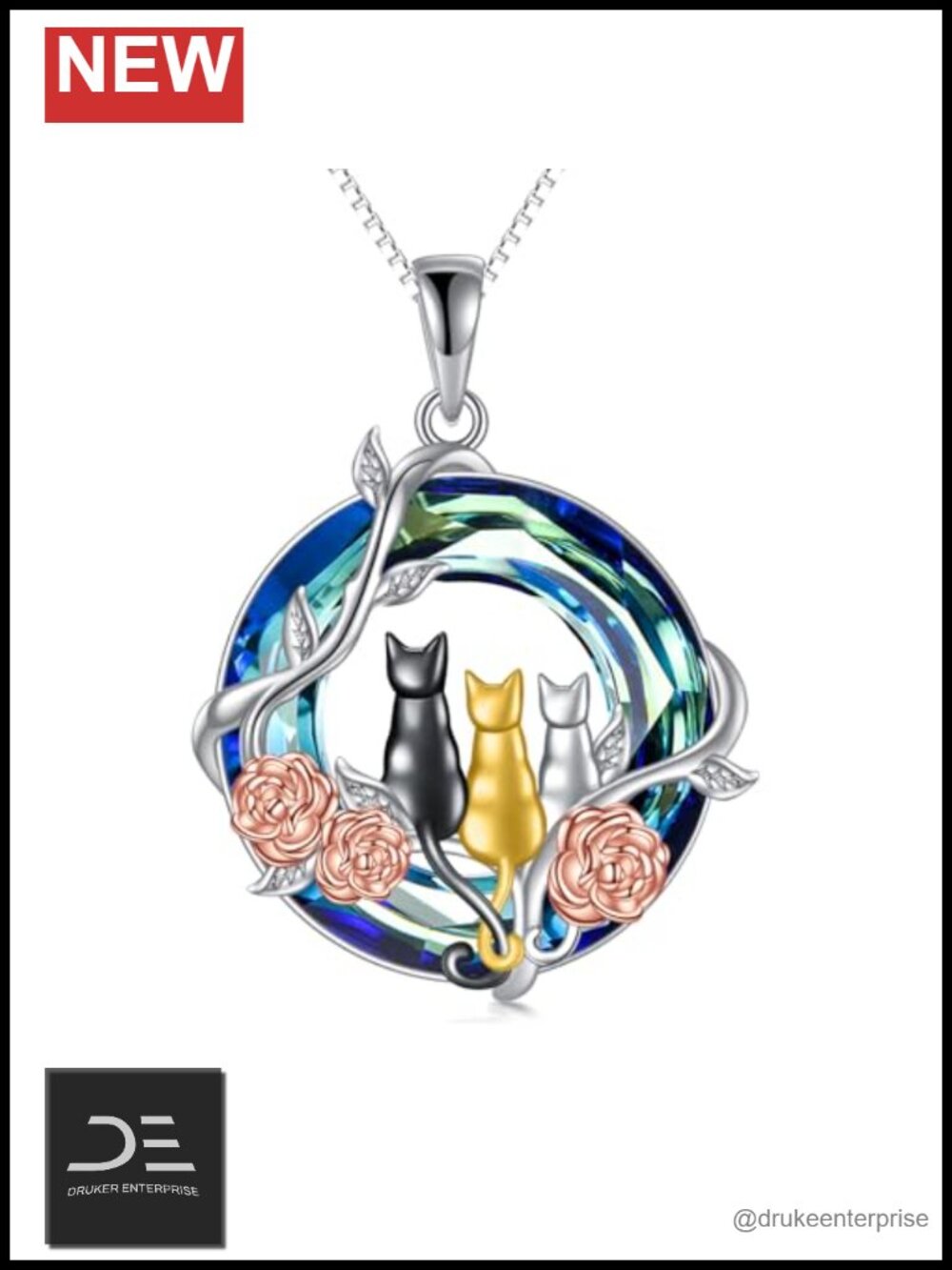 925 Sterling Silver Cat Pendant Necklace for Cat Lovers, Mothers Day Gift